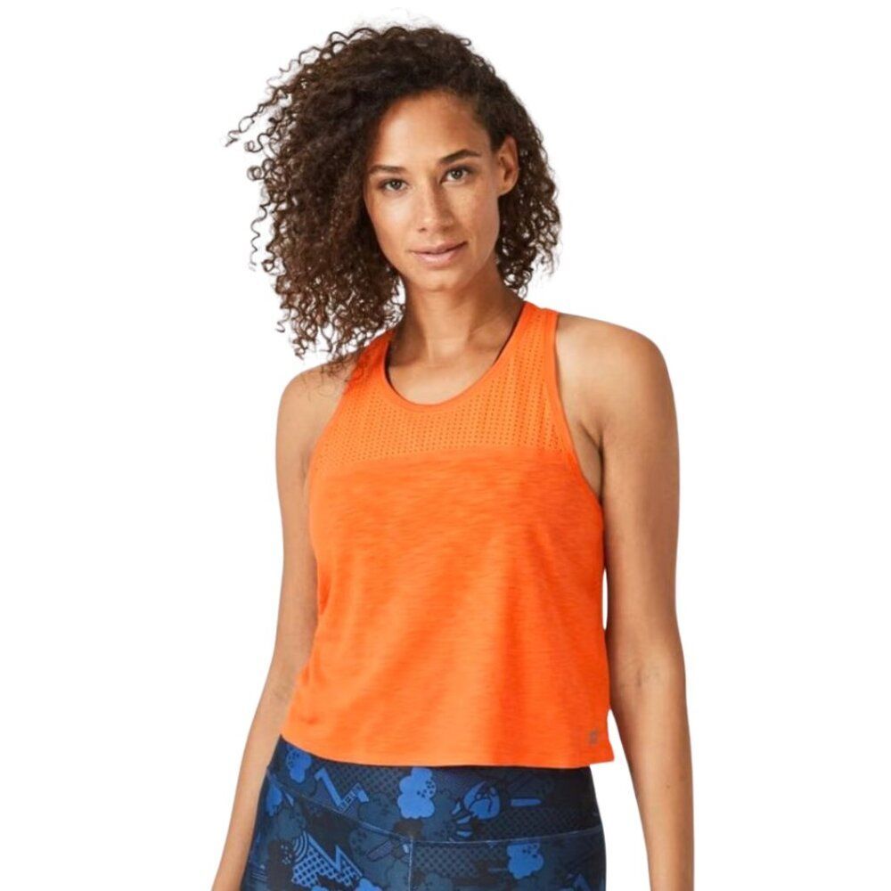 Sweaty Betty Women's Orange Racerback Perforated Tank Top Small